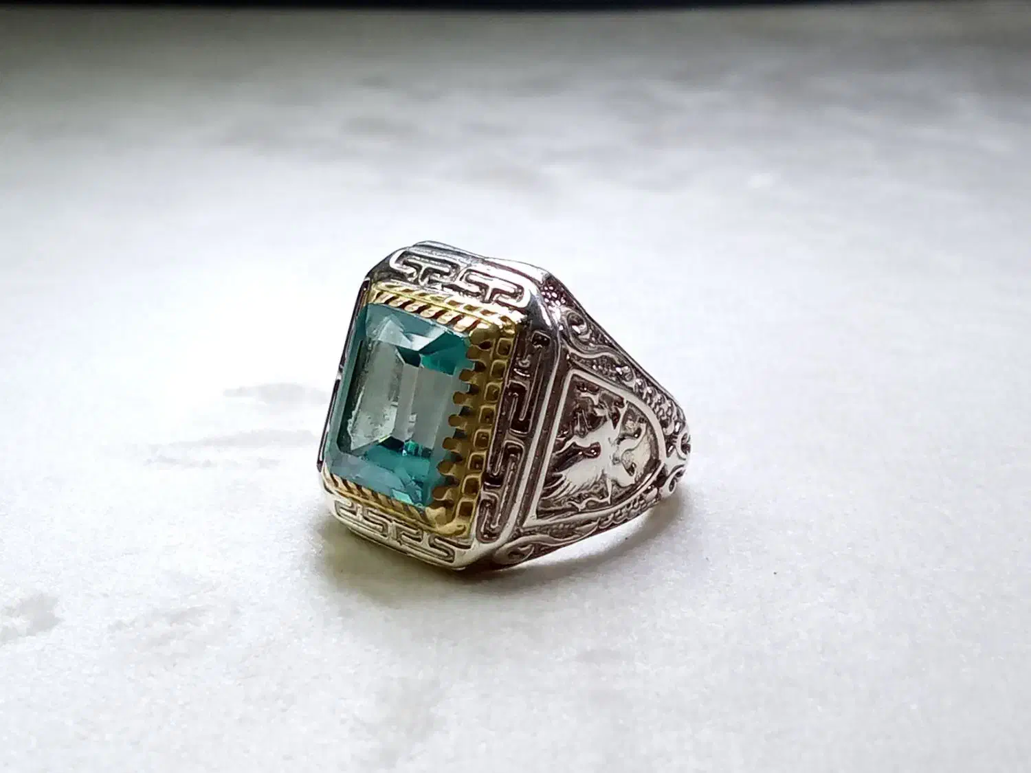 رکاب نقره مردانه با نگین توپاز تراش جواهری|جواهرات|اندیشه, اندیشه فاز ۵|دیوار