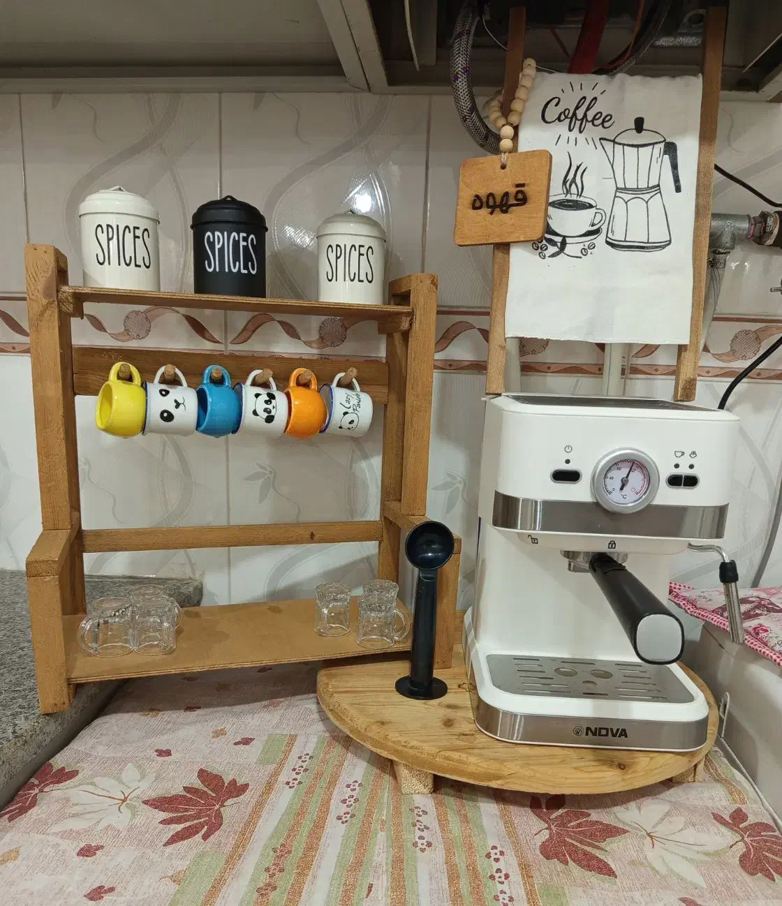 اسپرسو ساز ندوا سفید|سماور، چای‌ساز، قهوه‌ساز|قائن, |دیوار