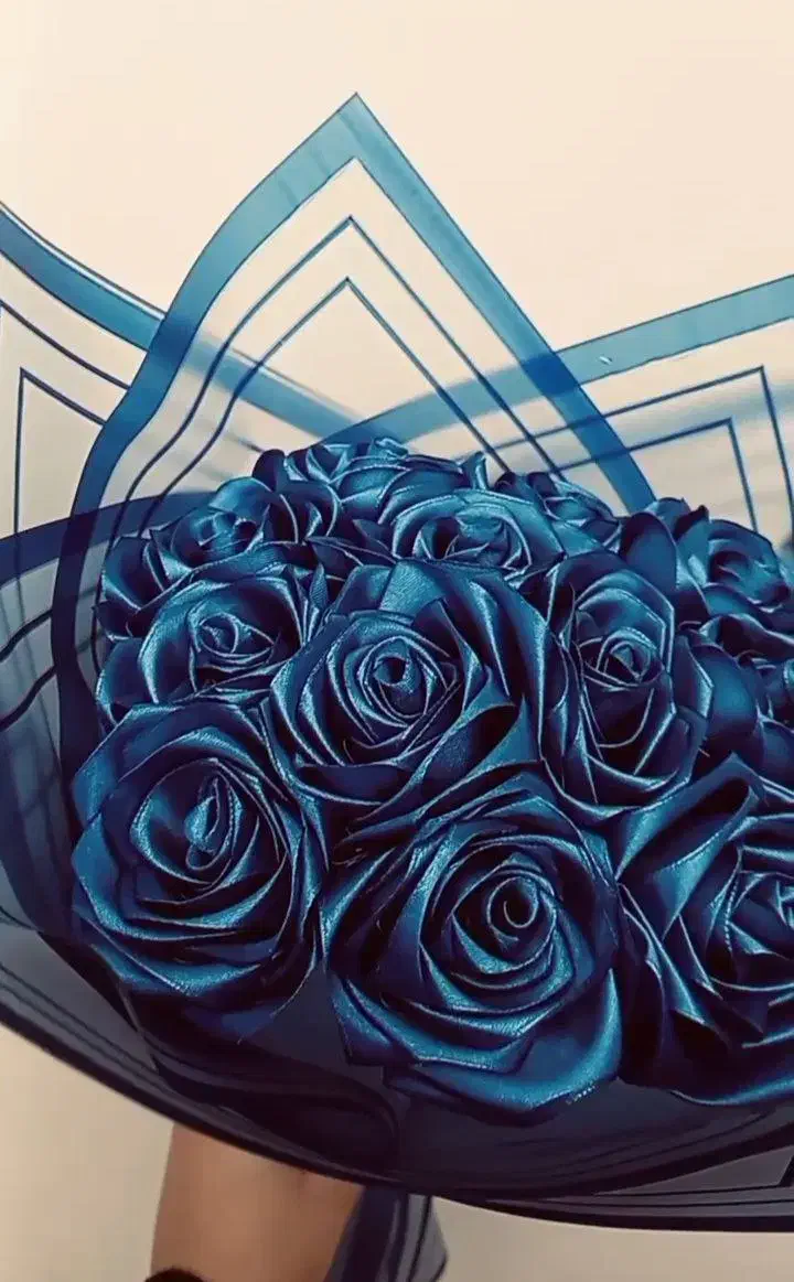 رز روبانی دسته گل باکس گل بوکت تک شاخه|گل مصنوعی|میانه, |دیوار