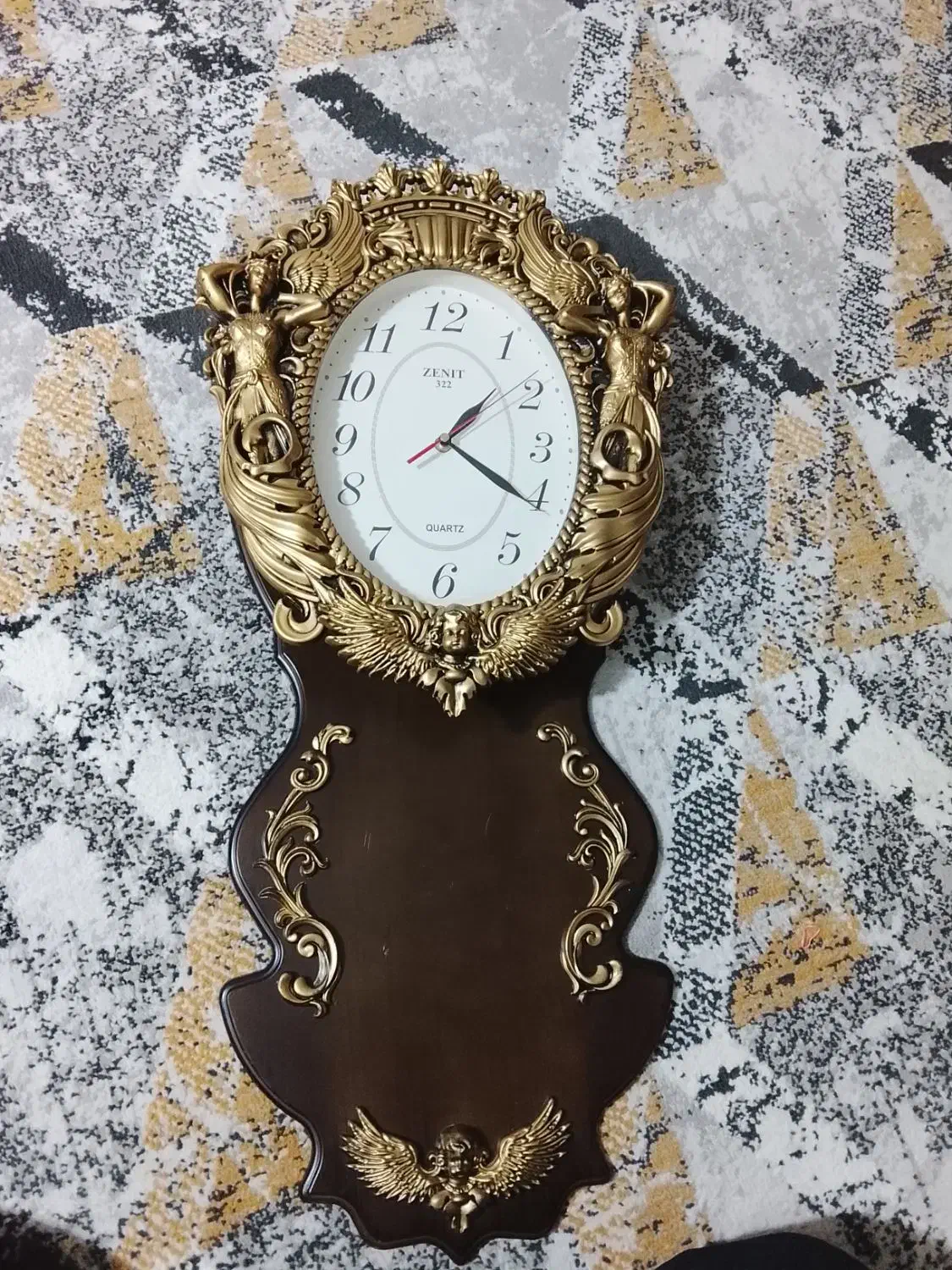 ساعت دیواری قهویی رنگ|ساعت دیواری و تزئینی|سنقر, |دیوار