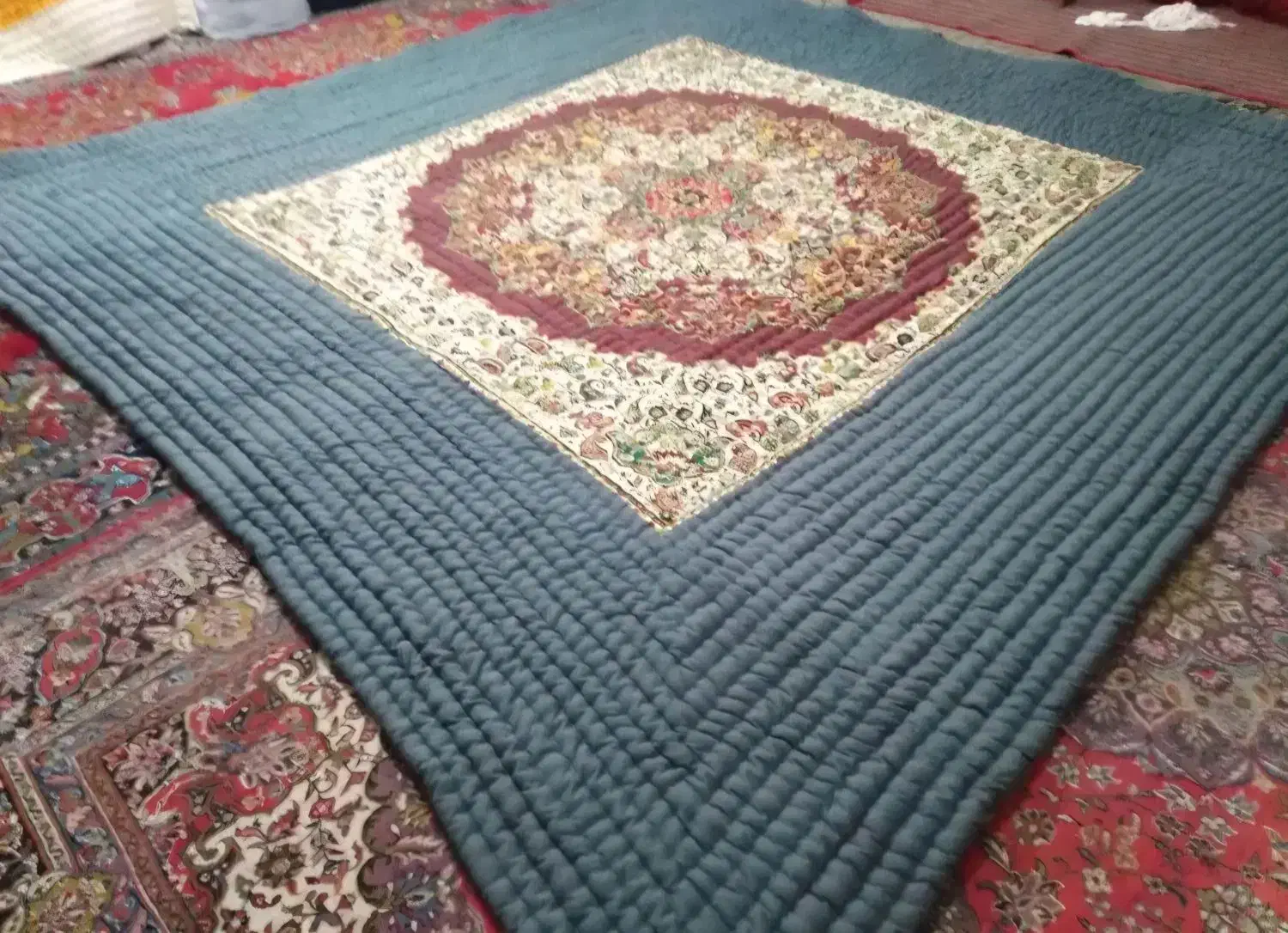 لحاف کرسی دست دوز کردی مدل کژال 4 در 4 کامل|رختخواب، بالش، پتو|تهران, شهرک ولیعصر جنوبی|دیوار