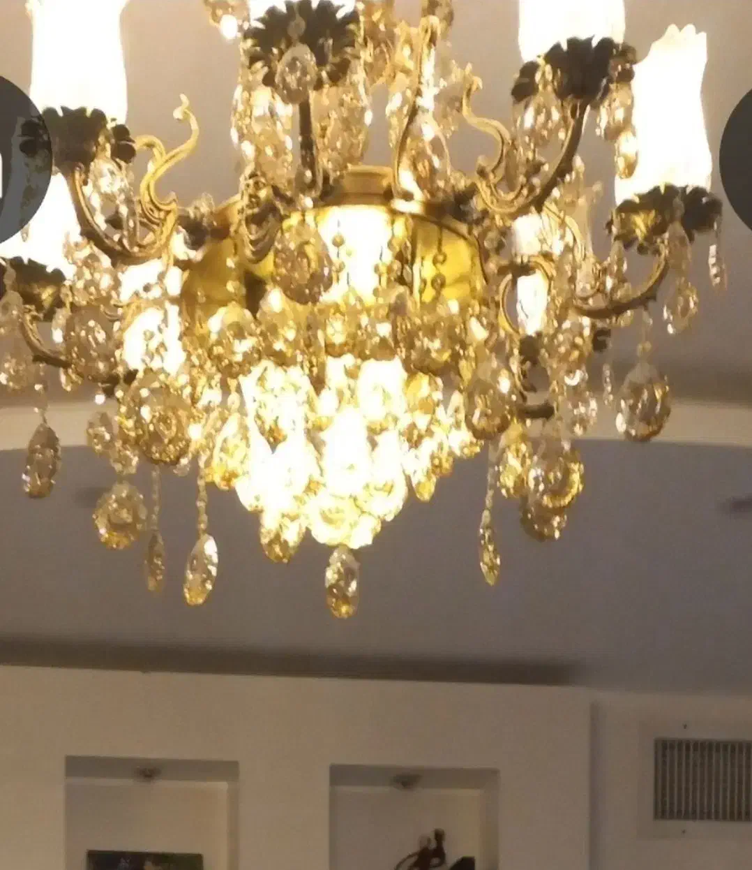 لوستر برنجی در حد نو ۲عدد|لوستر و چراغ آویز|شهرکرد, |دیوار