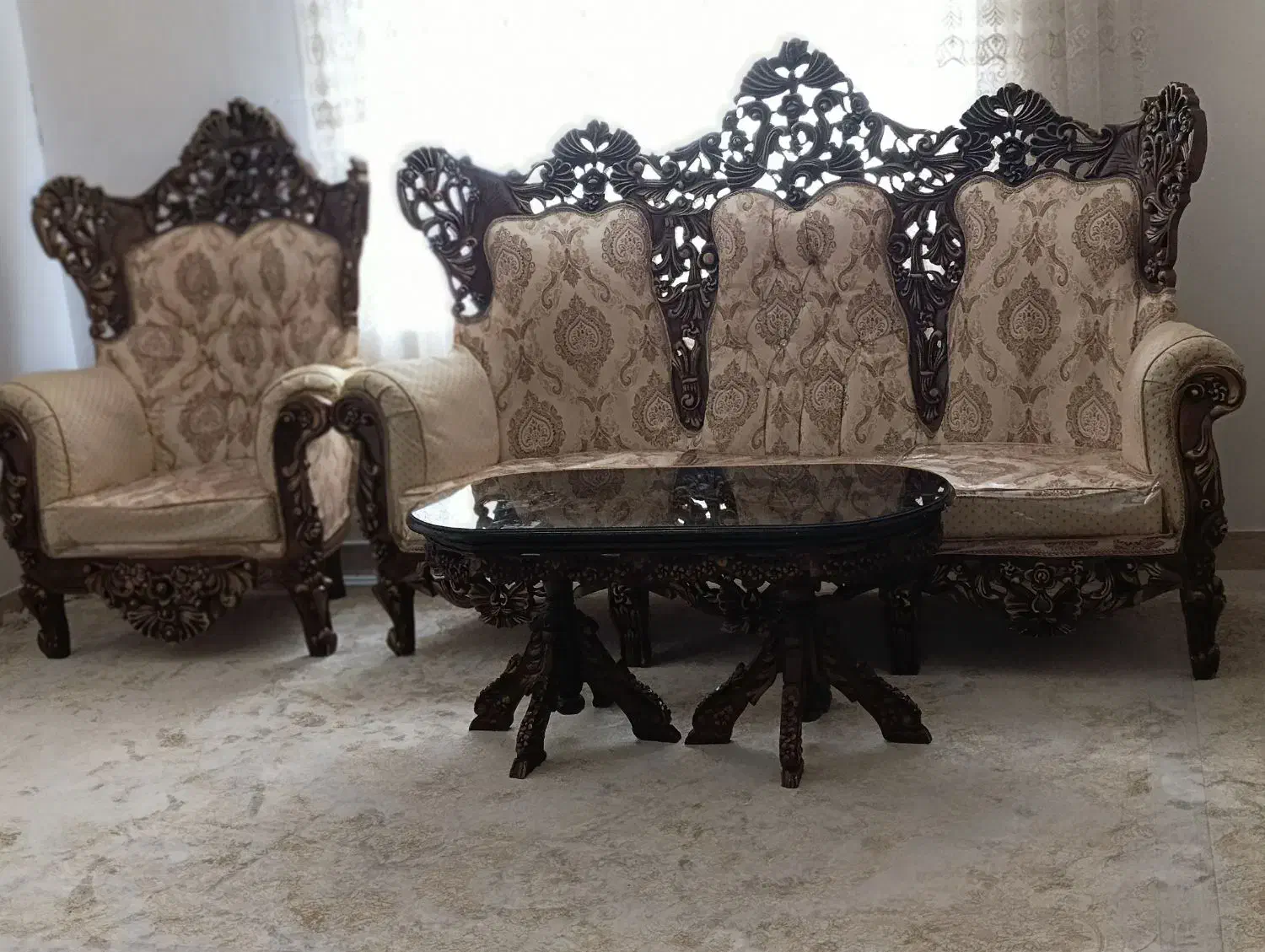 مبل سلطنتی منبت کاری|مبلمان خانگی و میز عسلی|ماهدشت, |دیوار