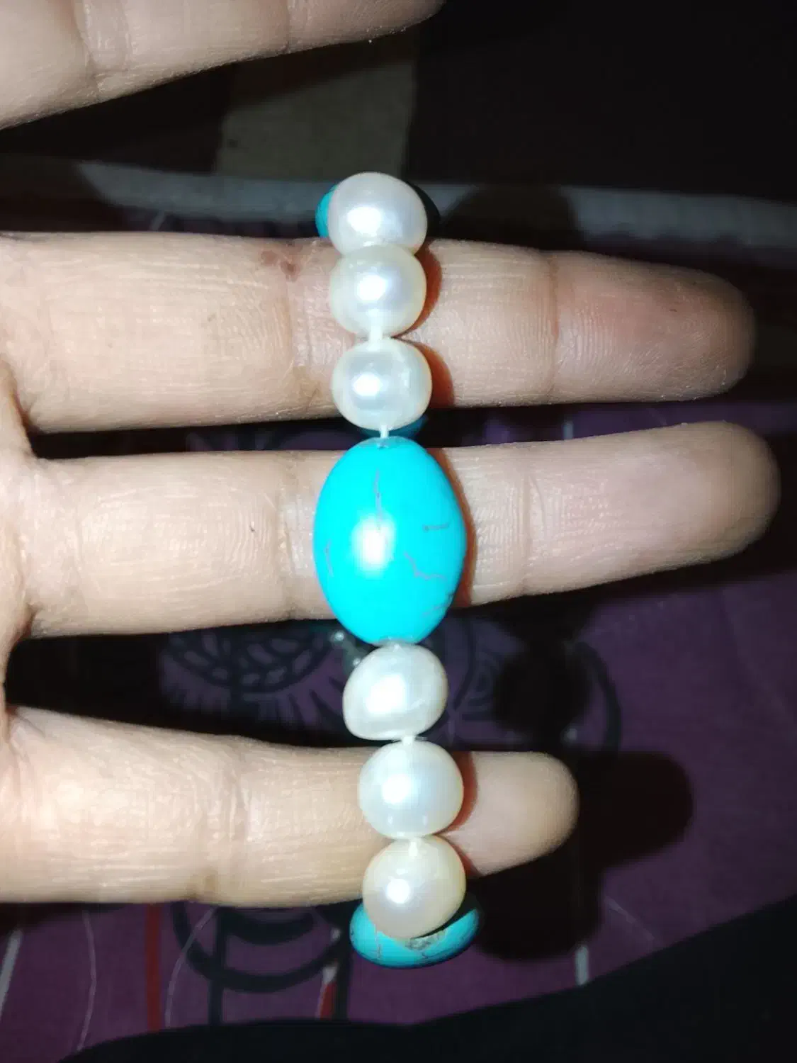 گردنبند فیروزه و مروارید|جواهرات|شوشتر, |دیوار