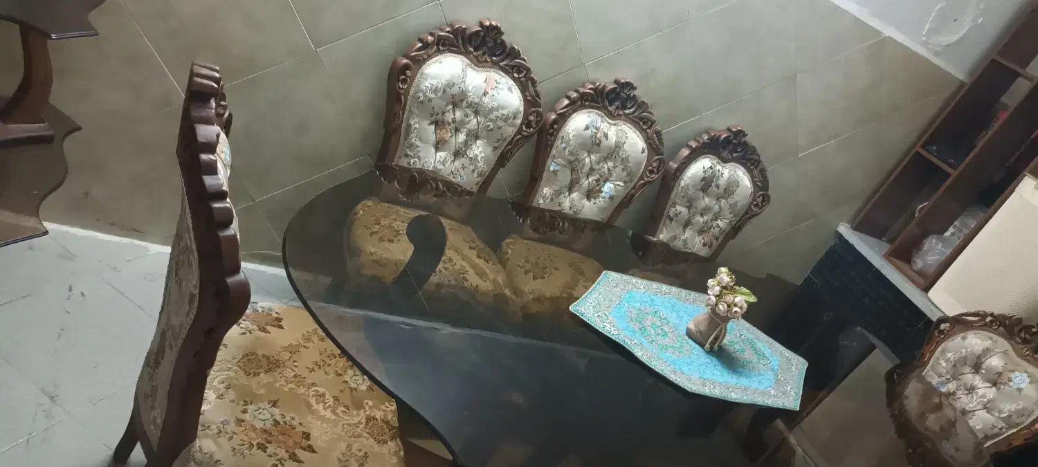 میز ناهار خوری 8نفره سالم تمیز، مبلمان 9نفر|میز و صندلی غذاخوری|پیشوا, |دیوار