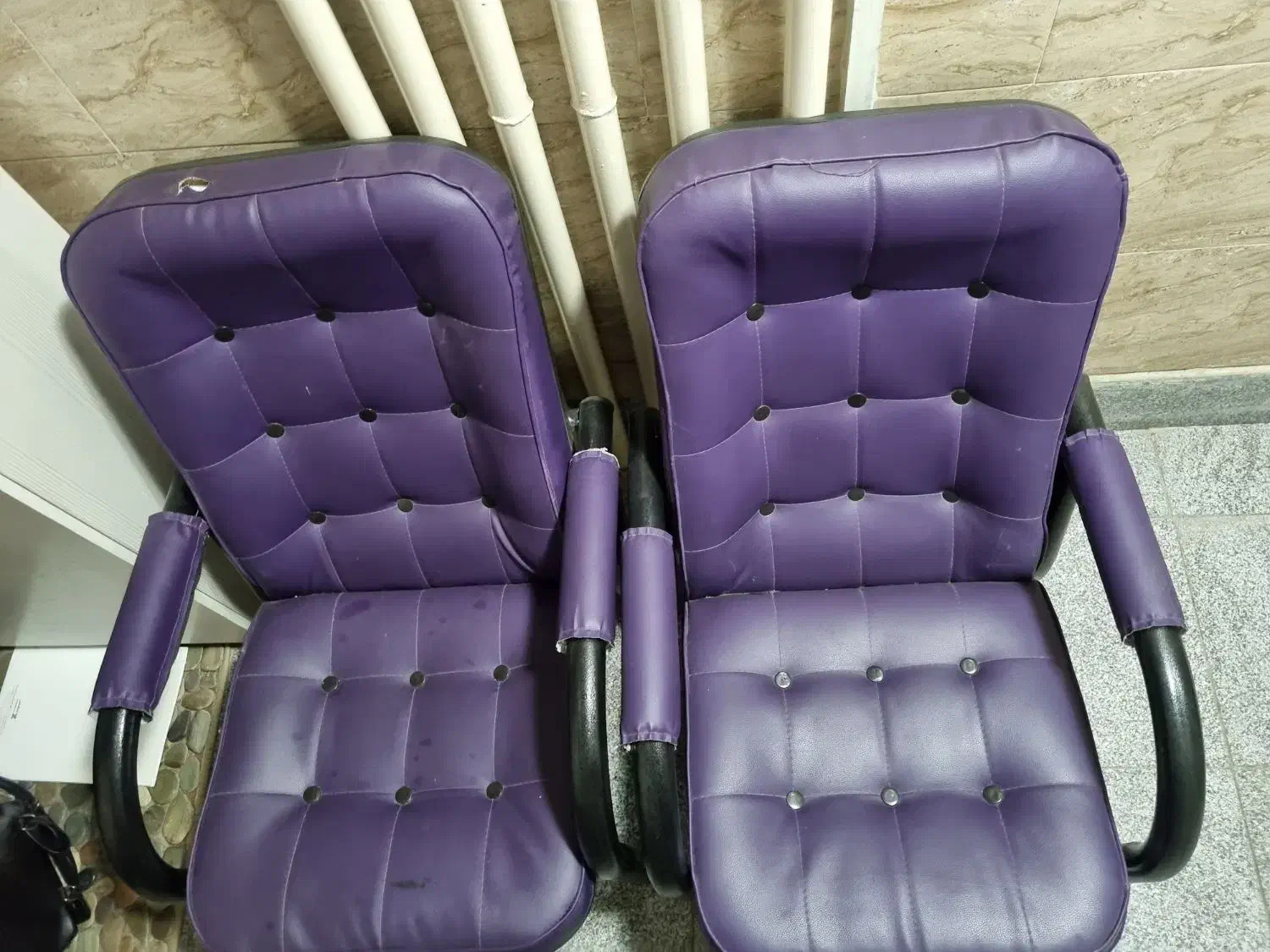 صندلی انتظار صندلی اداری بنفش|مبلمان اداری|رشت, دیلمان|دیوار