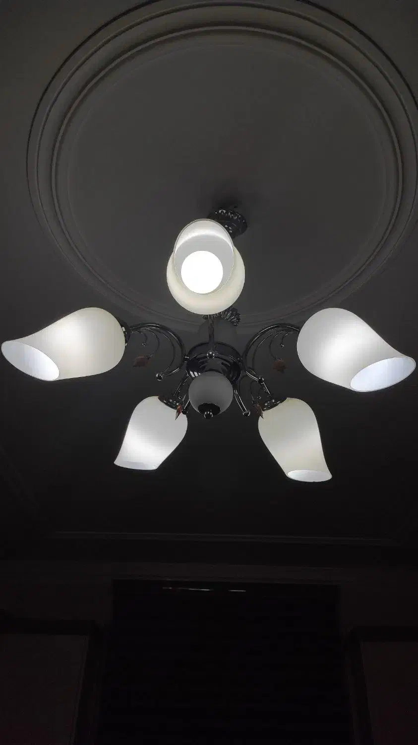 لوستر پنج شعله|لوستر و چراغ آویز|کرمان, |دیوار