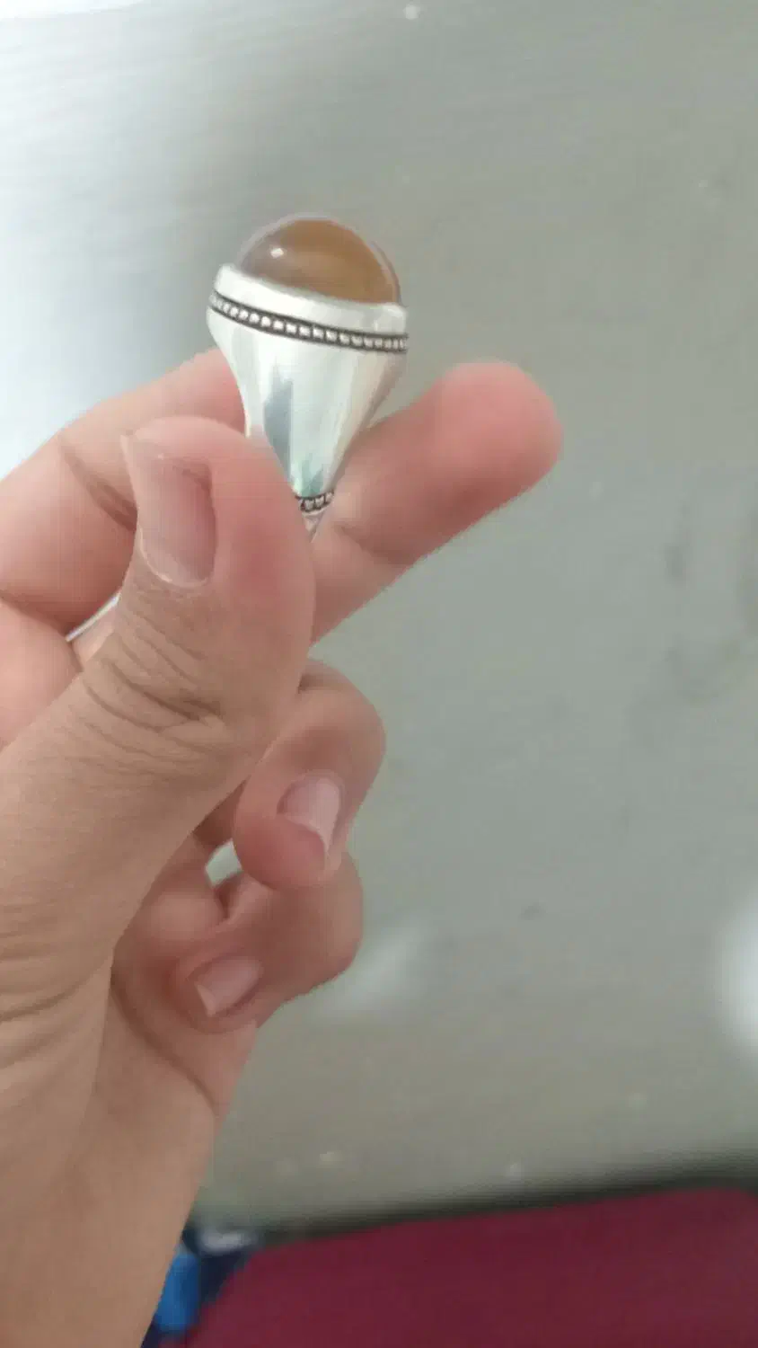 انگشتر کاردست عقیق یمن شن دار|کلکسیون و سرگرمی|تویسرکان, |دیوار