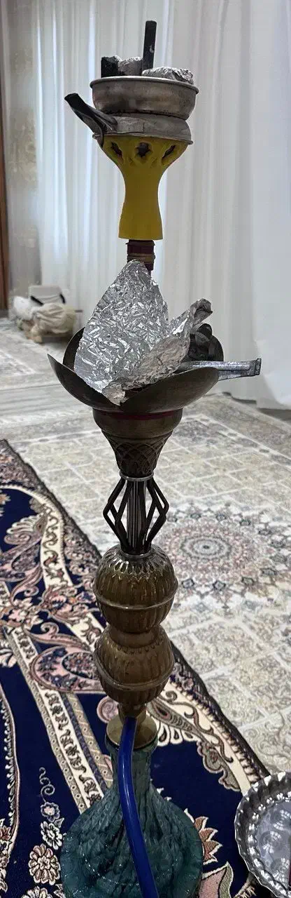 قلیان برنجی قدیم|کلکسیون اشیاء عتیقه|ماکو, |دیوار