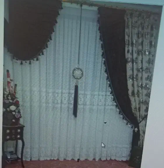 پرده سالن دانتل شیک و تمیز فوری فوری فروشی|پرده، رانر، رومیزی|قرچک, مهدیه|دیوار