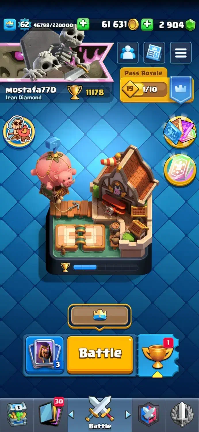 اکانت کلش رویال لول ۶۲ فقط حضوری|کنسول، بازی ویدئویی و آنلاین|تهران, جوانمردان (اندیشه)|دیوار