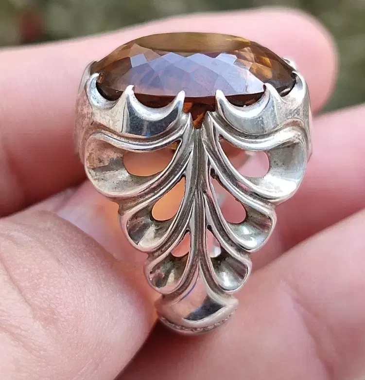 انگشتر نقره دست ساز بافرانی سنگ سیترین|بدلیجات|تهران, نیروی هوایی (پیروزی)|دیوار