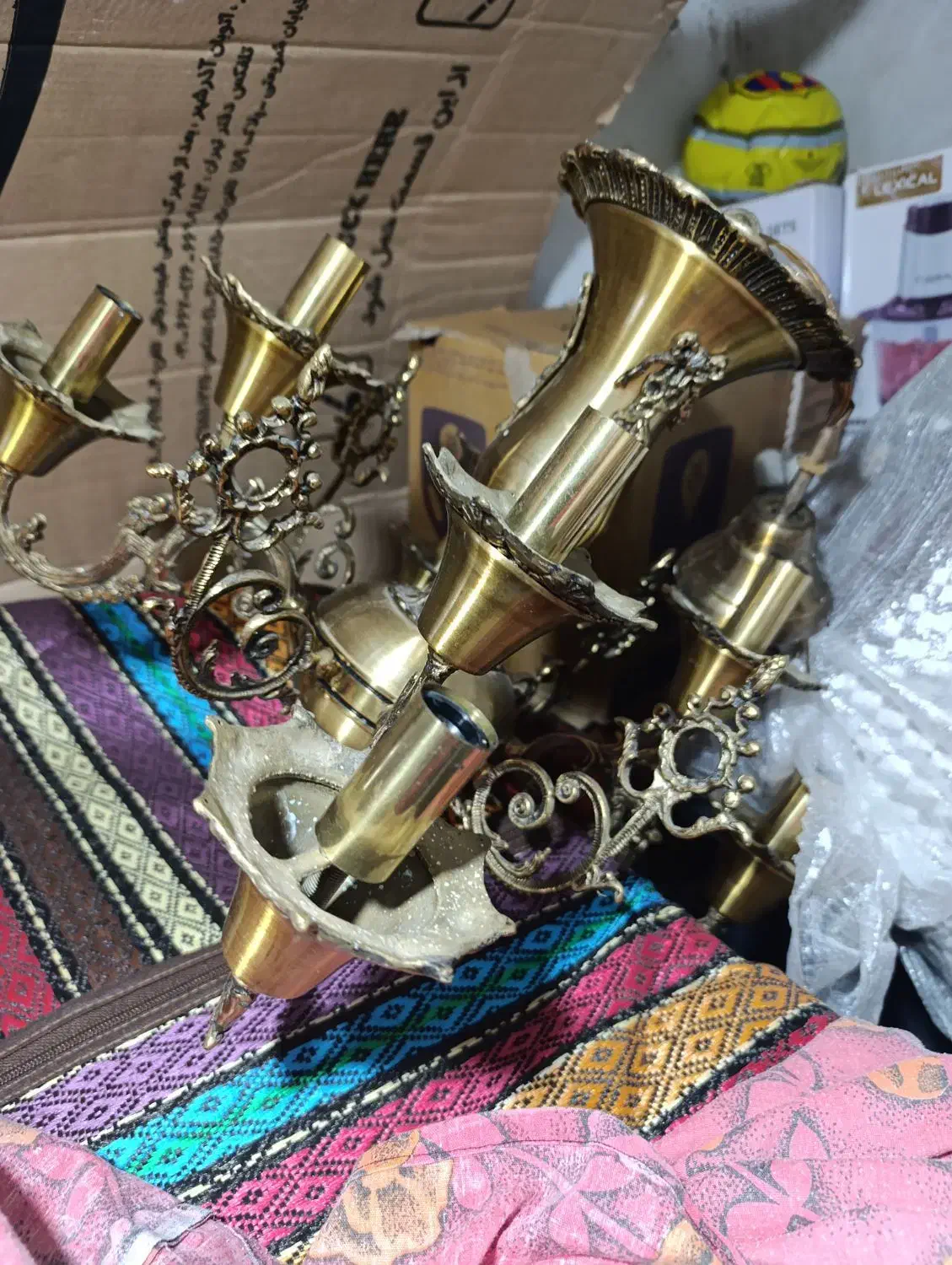 لوستر برنز|لوستر و چراغ آویز|تبریز, |دیوار