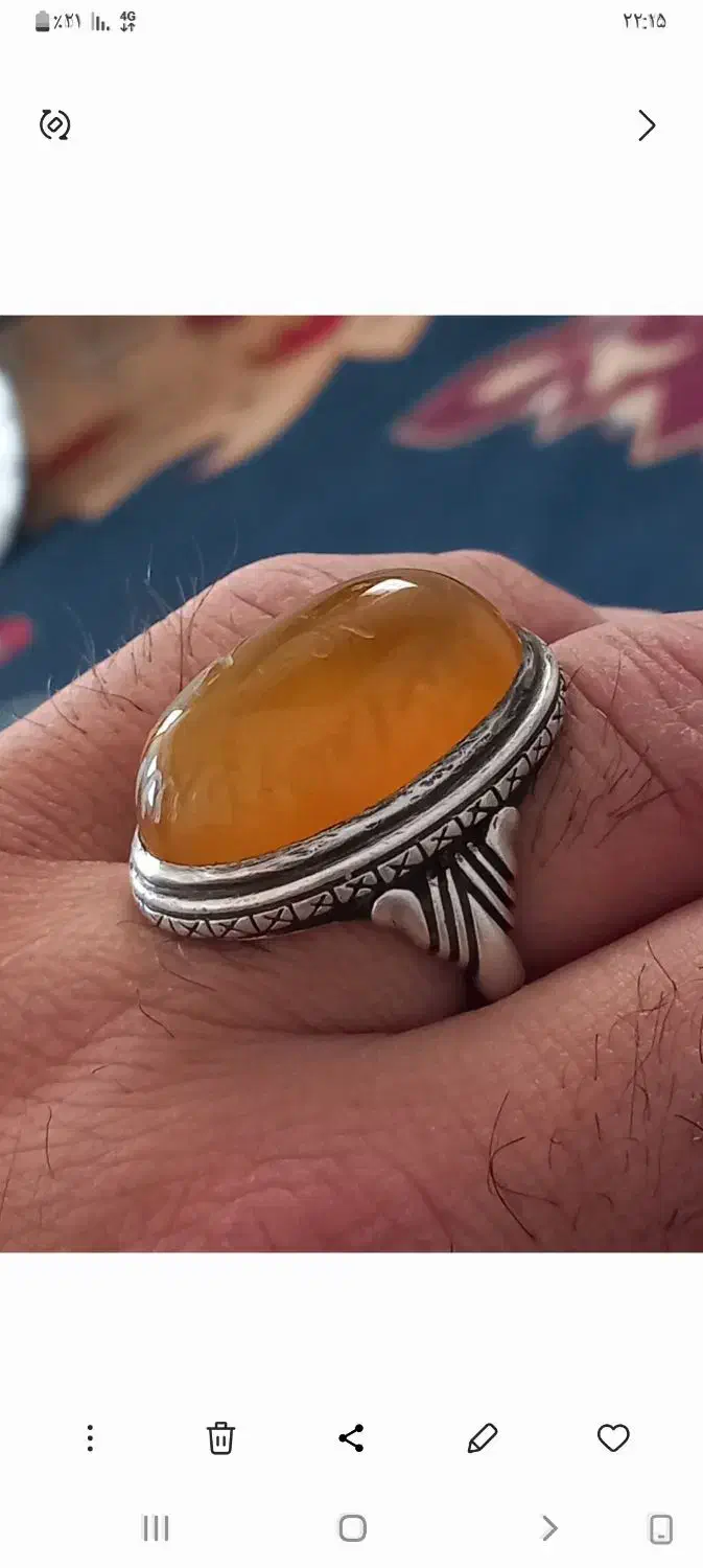 انگشتر نقره با سنگ خاص و درشت همراه با دعا|جواهرات|ایلام, |دیوار