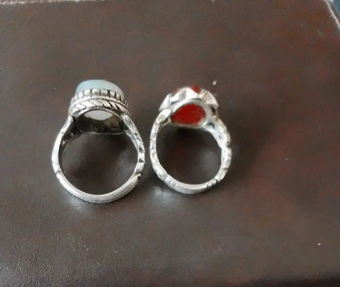 فروش ۲ انگشتر عقیق با پایه نقره|جواهرات|بندر گناوه, |دیوار