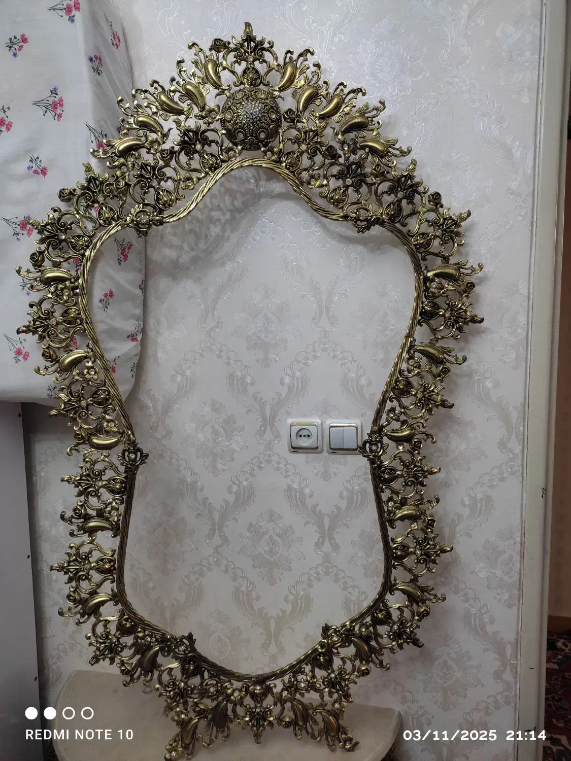 آینه طرح برنز|بوفه، ویترین، کنسول|مراغه, |دیوار