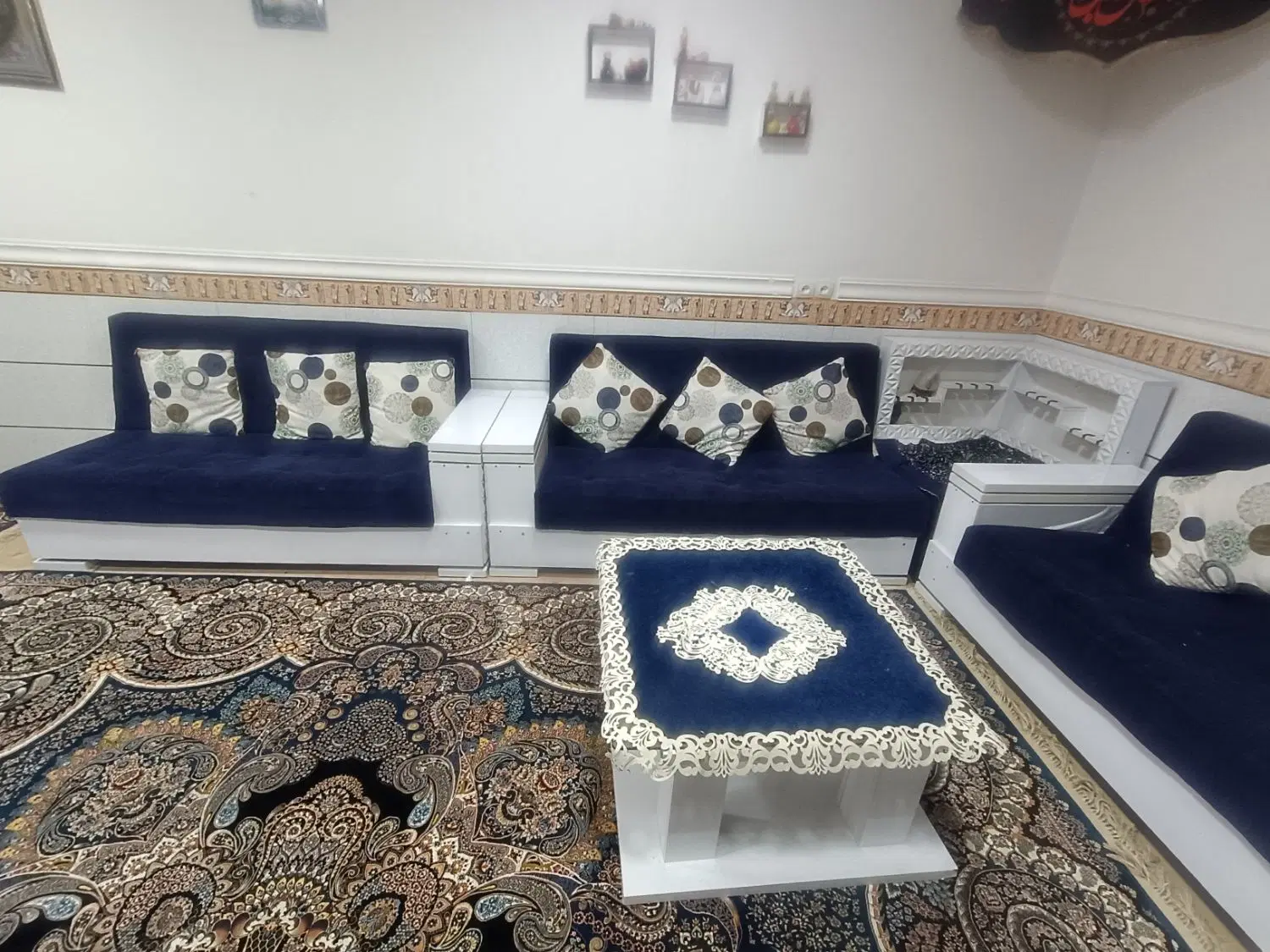 مبل 9نفره|مبلمان خانگی و میز عسلی|اهرم, |دیوار