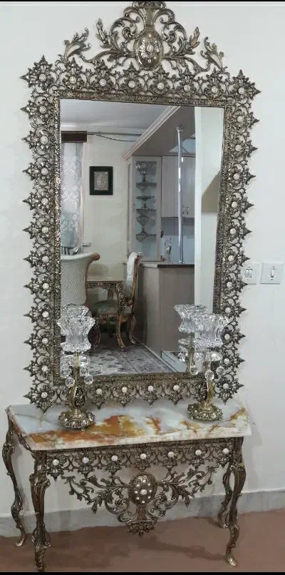 آیینه کنسول برنز|بوفه، ویترین، کنسول|بوکان, |دیوار