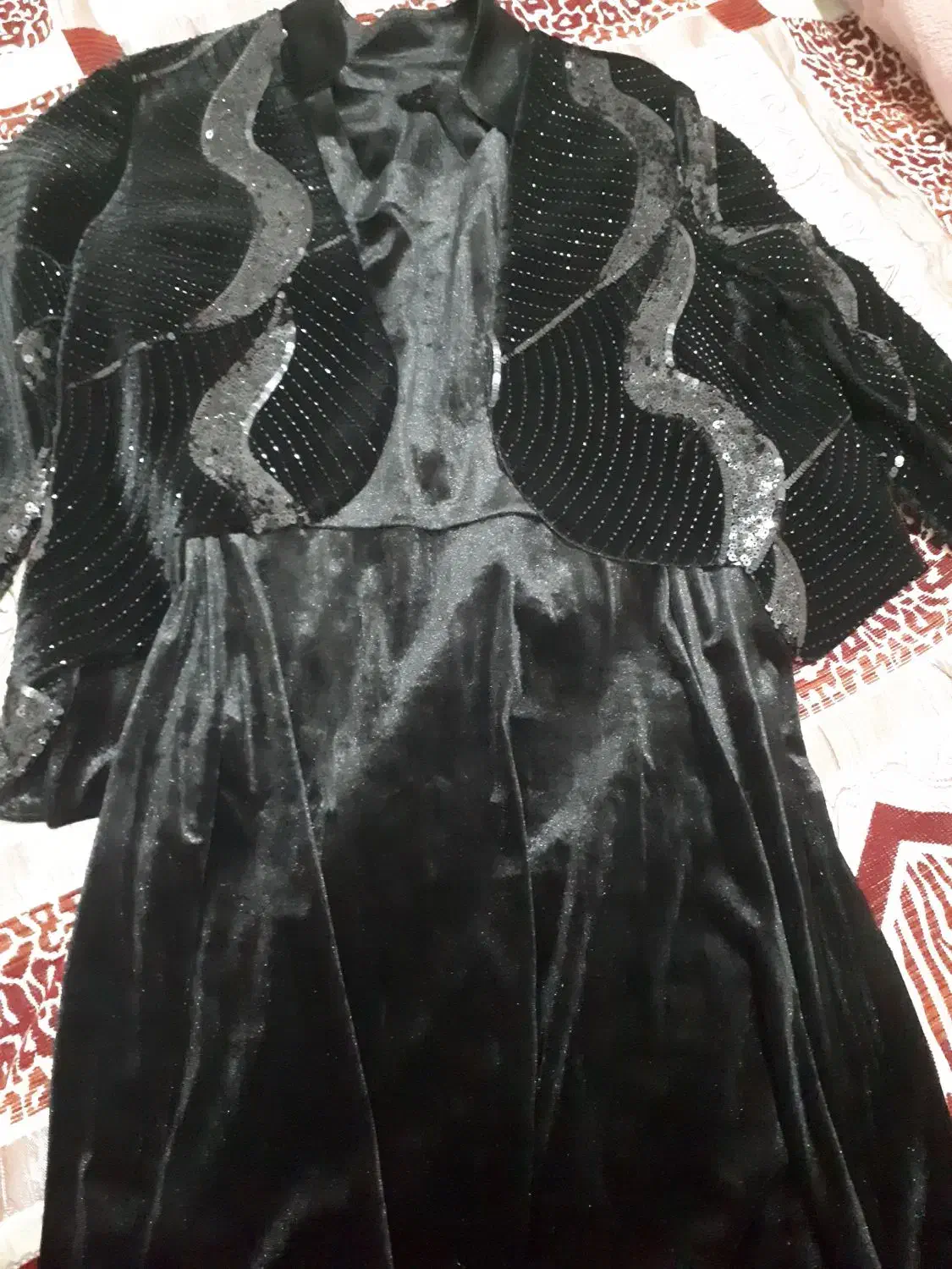 مانتو دوتیکه مخمل بلند سایز ۲|لباس|باسمنج, |دیوار