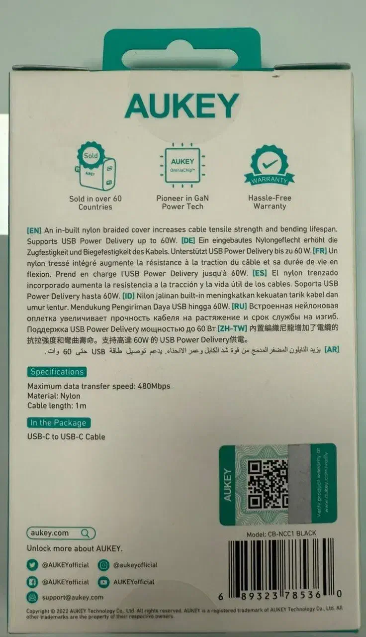 AUKEY Circlet CC 60W کابل|لوازم جانبی موبایل و تبلت|تهران, نظامی گنجوی (توانیر)|دیوار