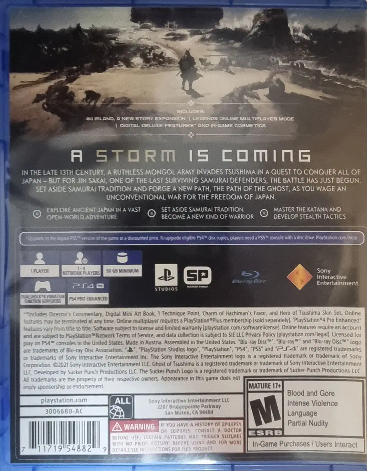 بازی Ghost of tsushima director's cut  ps4 در حد|کنسول، بازی ویدئویی و آنلاین|آمل, |دیوار