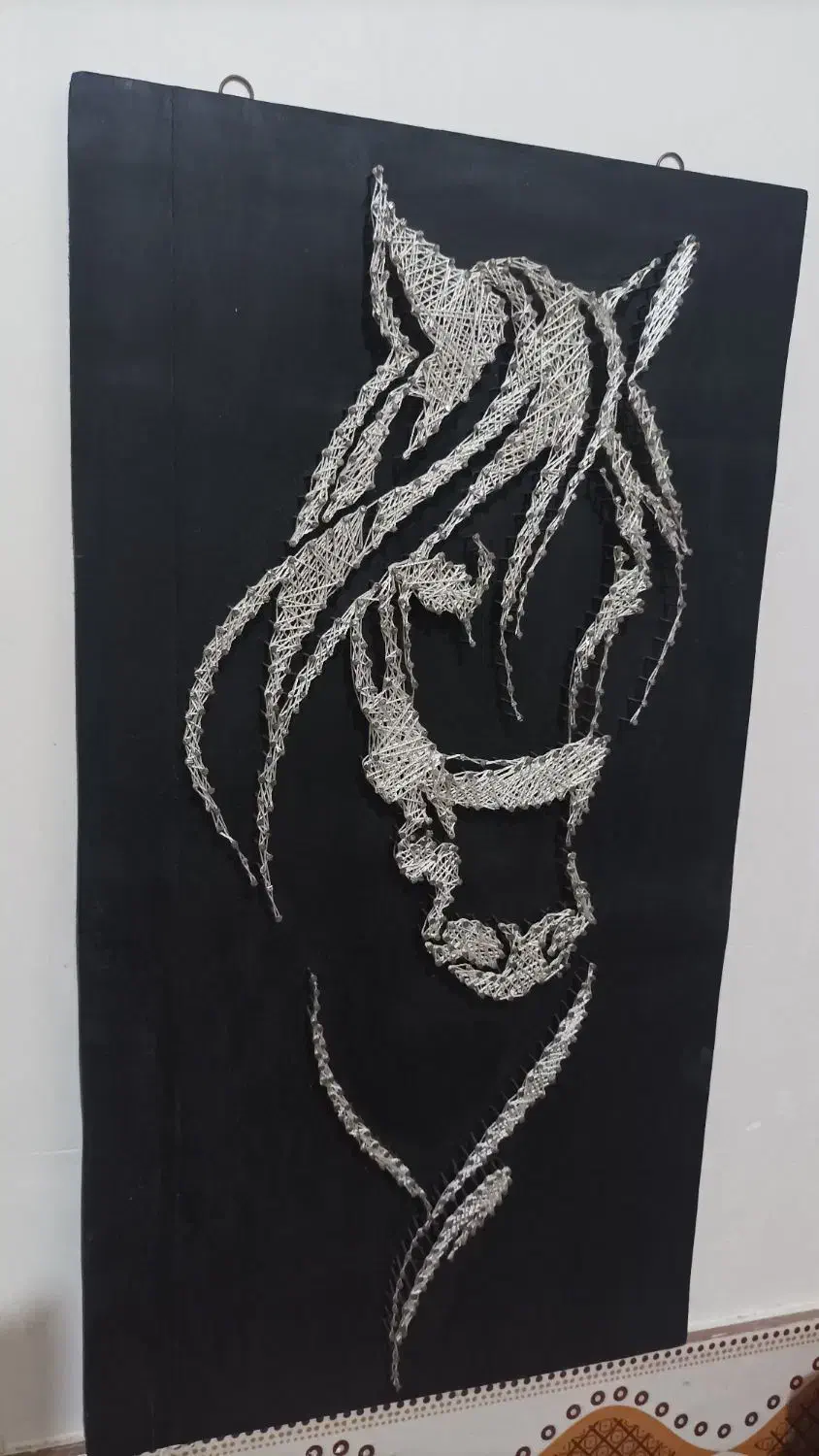 تابلو استرینگ آرت (نخ و میخ)|تابلو، نقاشی، عکس|گنبد کاووس, |دیوار