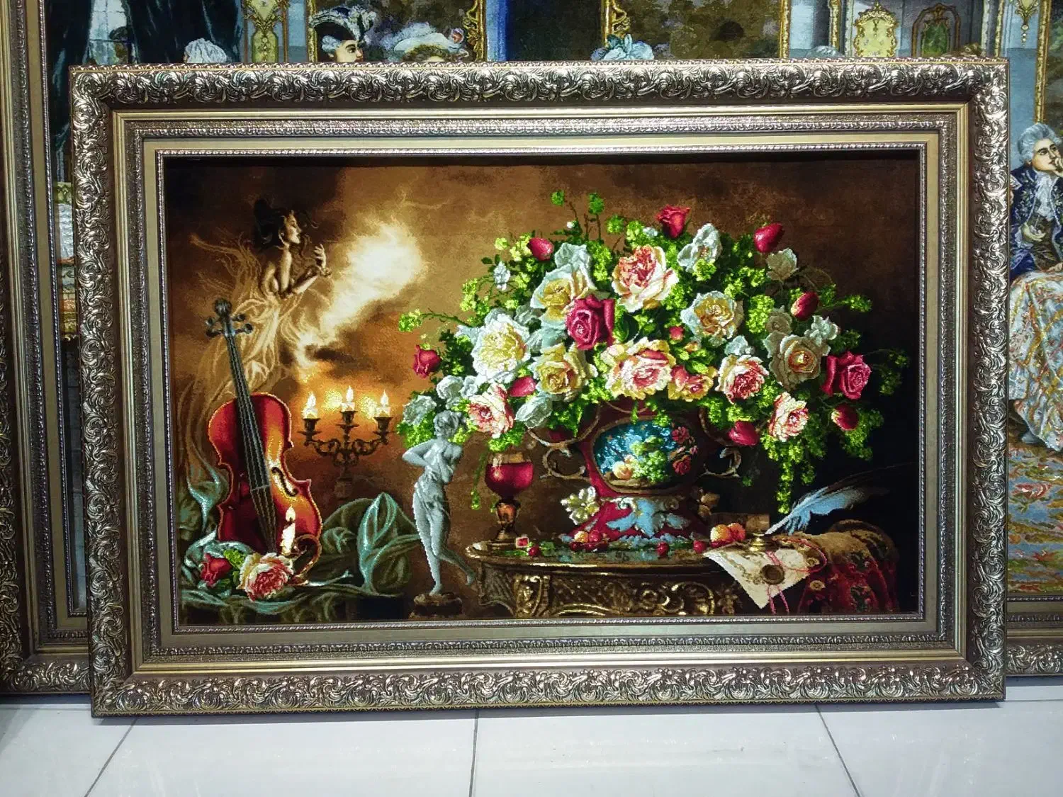 تابلو فرش گل و فرشته|تابلو فرش|تهران, علم و صنعت|دیوار