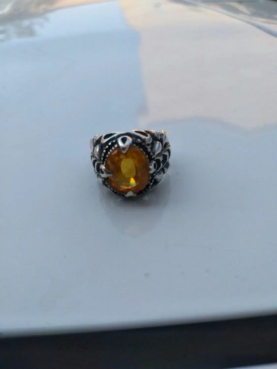 انگشتر نقره سیترین و شرف الشمس و آماتیس|حراج|قم, شاه ابراهیم|دیوار