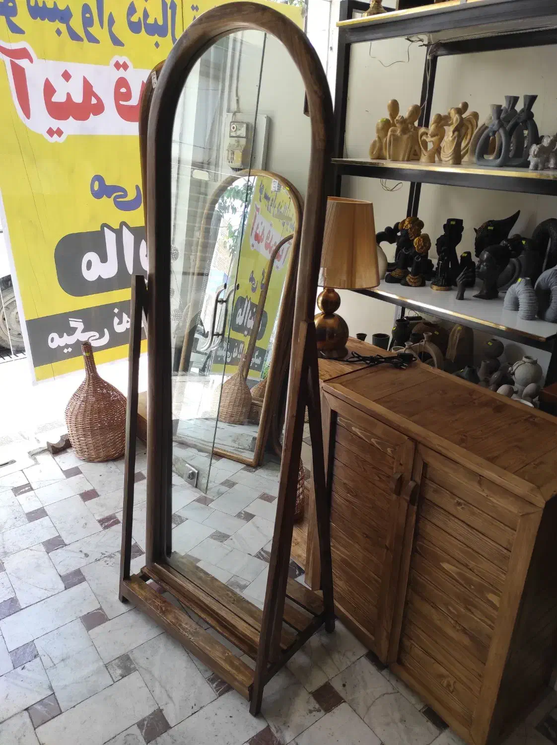 آینه پایه دار چوبی|آینه|سبزوار, قائم|دیوار