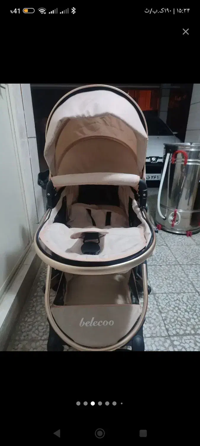 کالسکه رنگ کرم  در حد نو|کالسکه و لوازم جانبی|قزوین, |دیوار