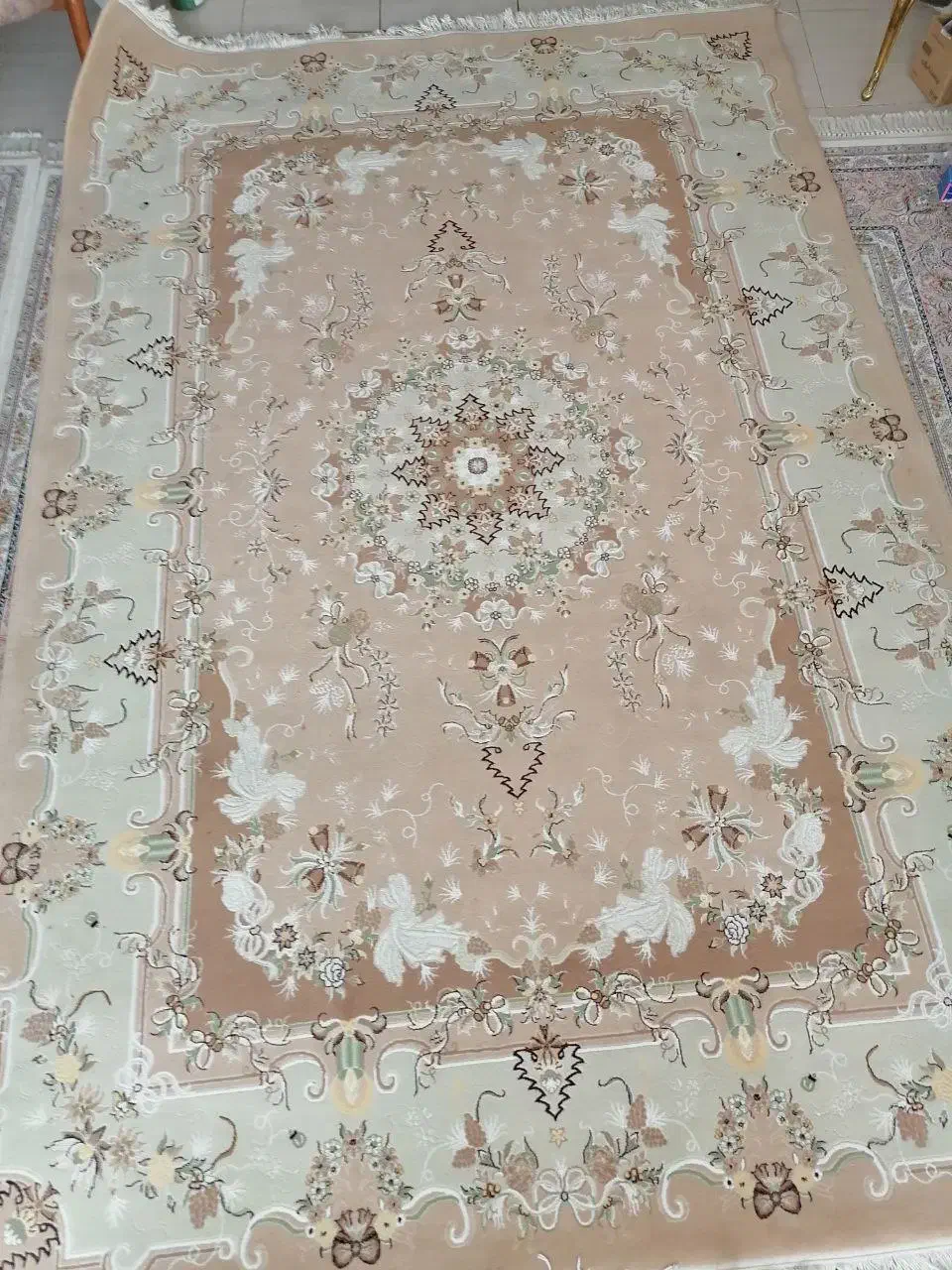 دو تخته فرش ۶متری کرم رنگ|فرش|کرمانشاه, |دیوار