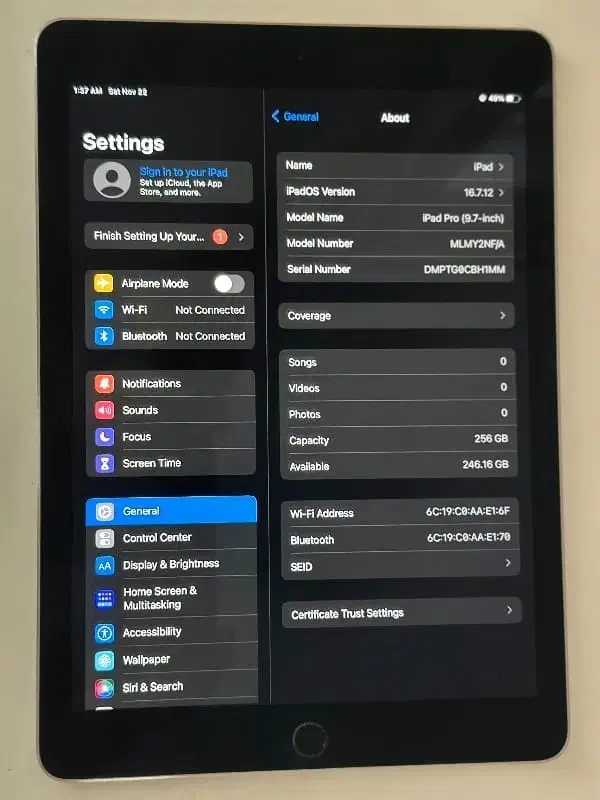 ipad pro باتری بالای ۹۰ درصد|تبلت|رشت, لاکان|دیوار