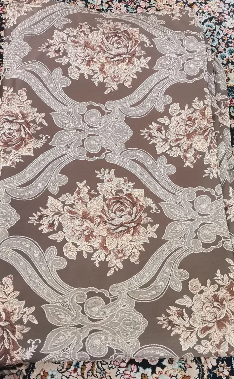 دستک پرده گل برجسته|پرده، رانر، رومیزی|مشهد, امیریه|دیوار