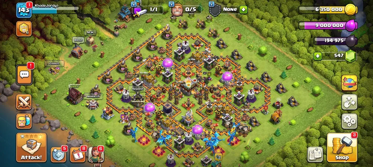 اکانت کلش تان ۱۱ فول لول ۱۴۴|کنسول، بازی ویدئویی و آنلاین|بروجرد, |دیوار