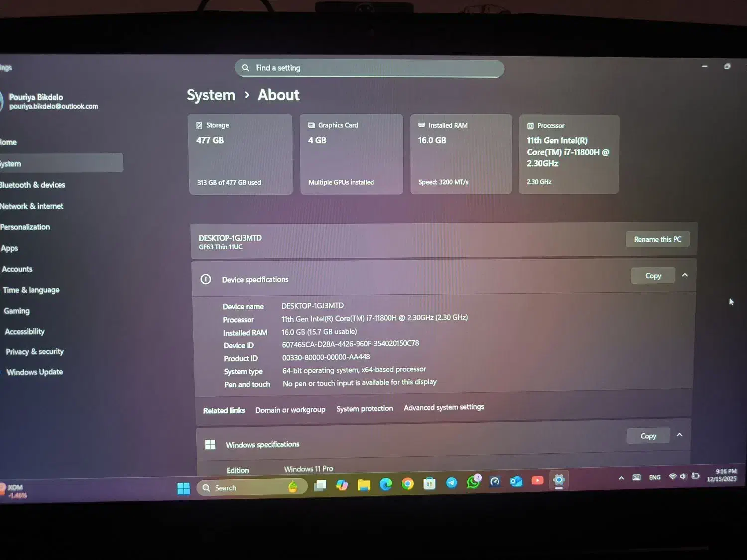 لب تاب GF63 Thin|رایانه همراه|تهران, زهتابی|دیوار