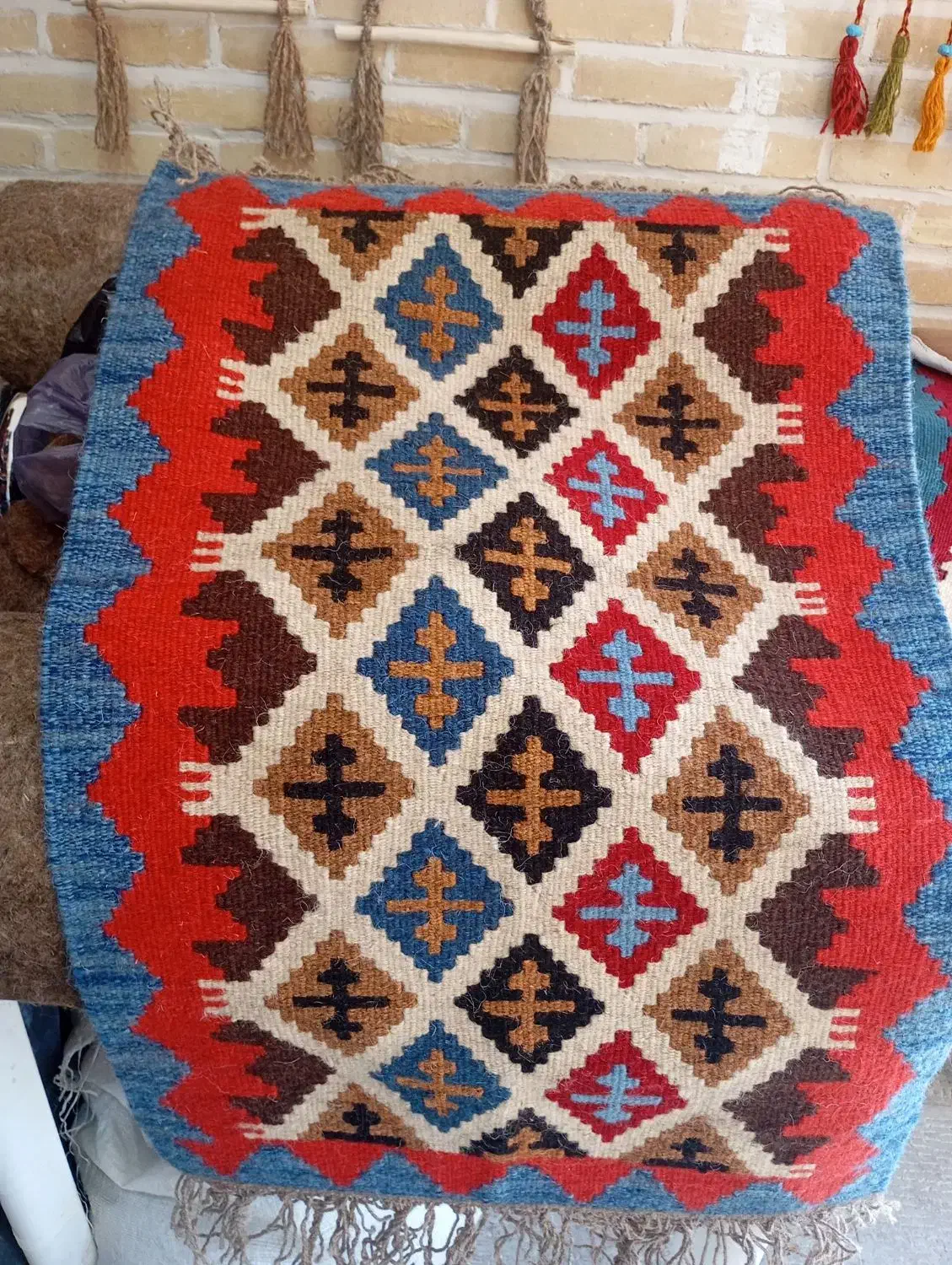 گلیم دست بافت|گلیم، جاجیم، گبه|خرمآباد, |دیوار