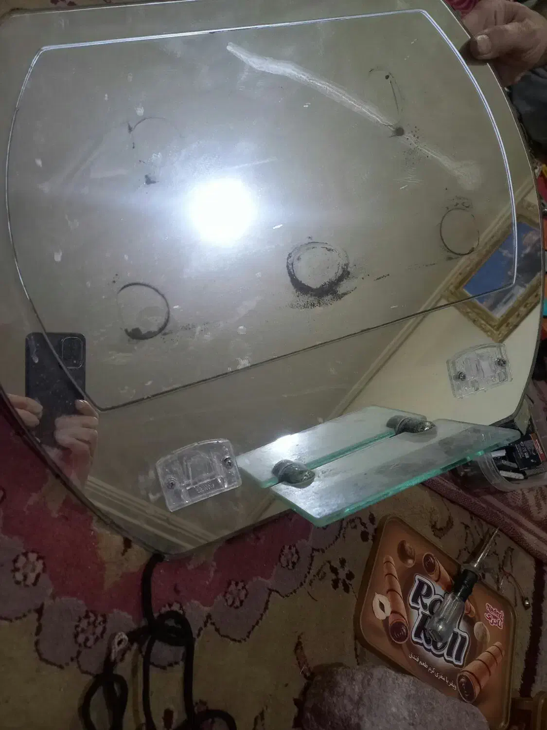 سلام یک عدد آینه روشوی|لوازم سرویس بهداشتی|باسمنج, |دیوار