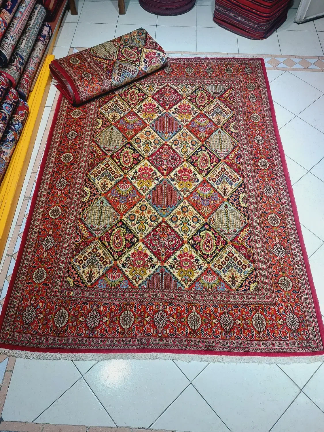 جفت قالیچه دستباف  کرک قم اعلا مناسب سرمایه گذاری|فرش|تهران, بازار|دیوار