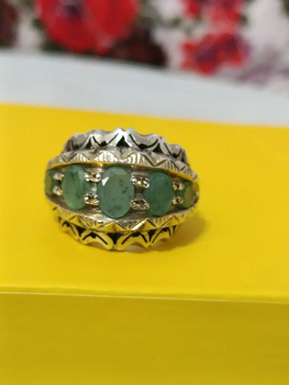 حلقه جواهری زمرد زامبیا|جواهرات|خمینیشهر, |دیوار