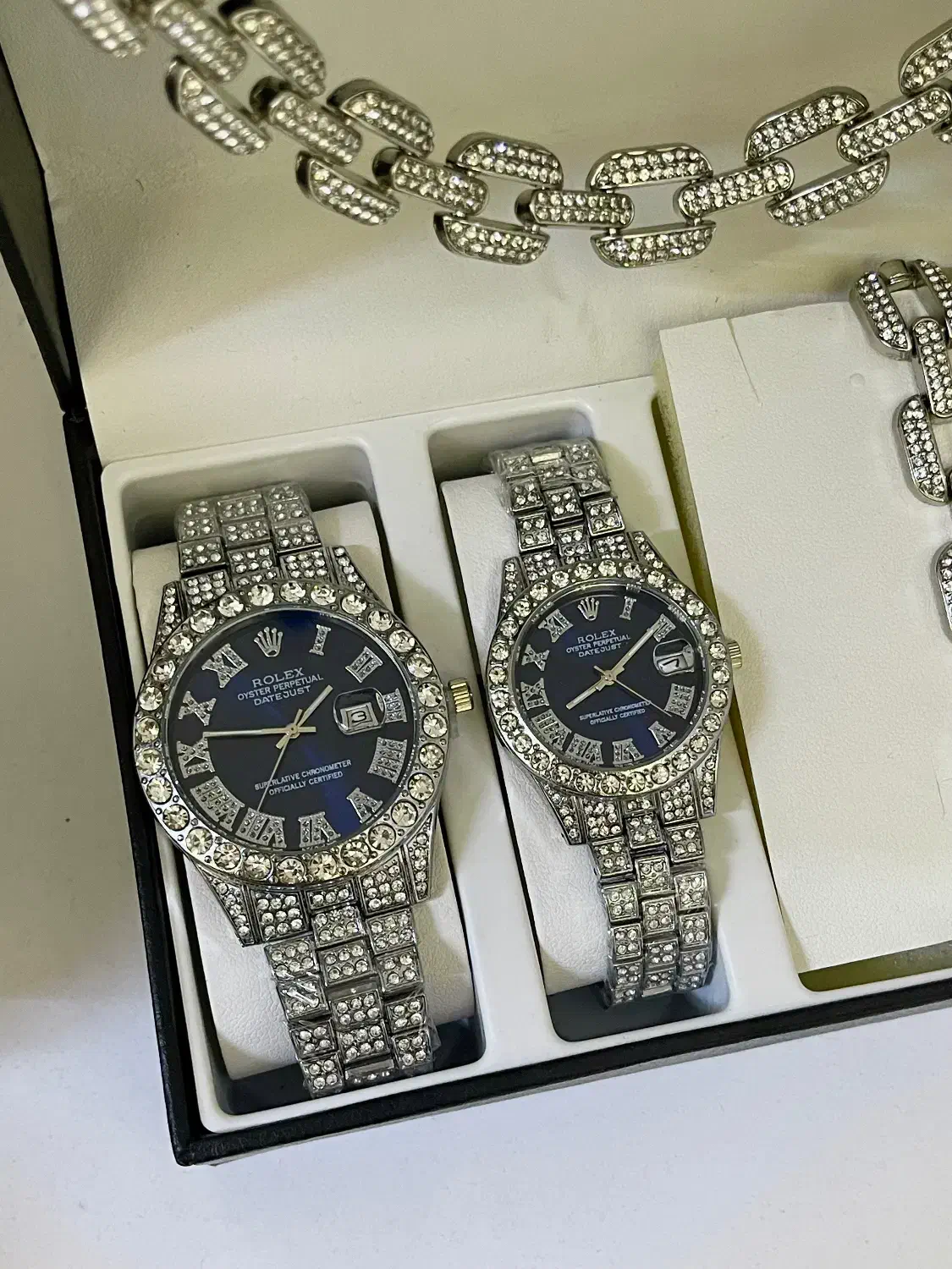 ست ساعت و اکسسوری فول نگین رولکس تقویم دار|ساعت|تهران, نازی‌آباد|دیوار