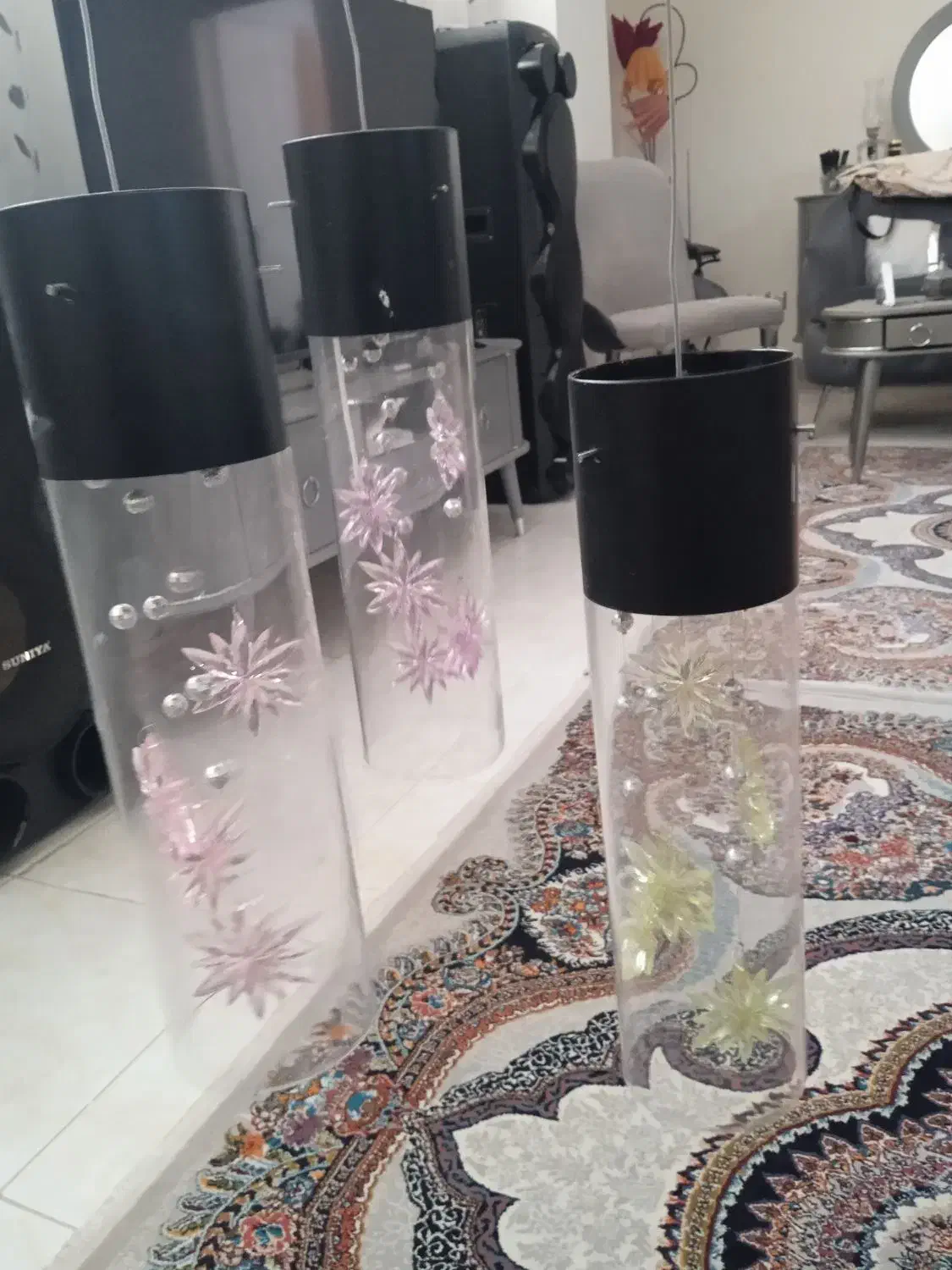 لوستر شیشه ای|لوستر و چراغ آویز|تبریز, |دیوار