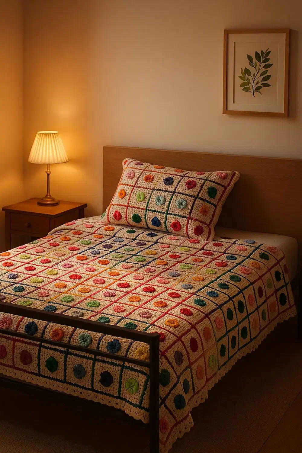 روتختی بافتنی دو نفره رنگین کمانی به همراه کیف|سرویس روتختی|پردیس, فاز ۸|دیوار