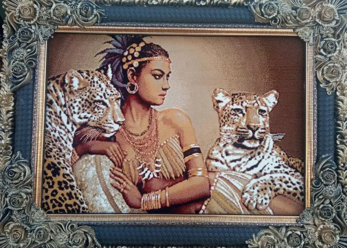 ابریشمدستبافتگونه پرتراکم فرش تصویری تبریزتابلوفرش|تابلو فرش|شیراز, کوی آزادگان|دیوار