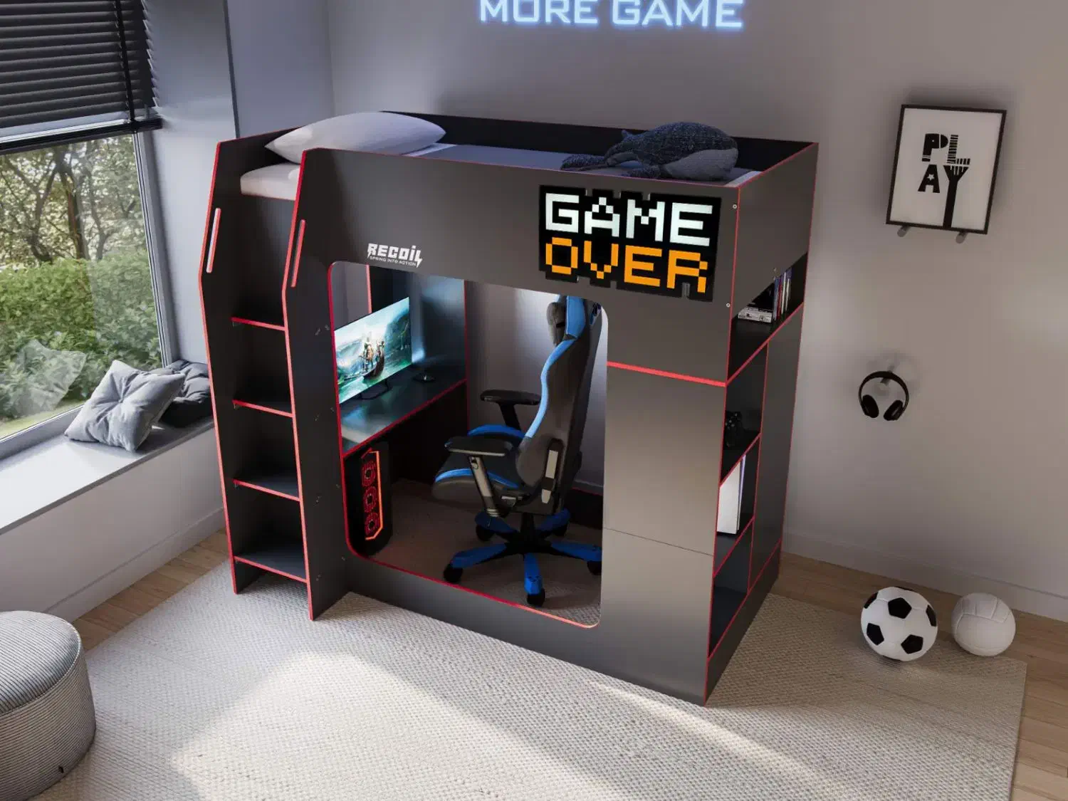 تخت خواب ،گیمینگ، میز تحریر، کمد دیواری|تخت و سرویس خواب|چهاردانگه (تهران), |دیوار