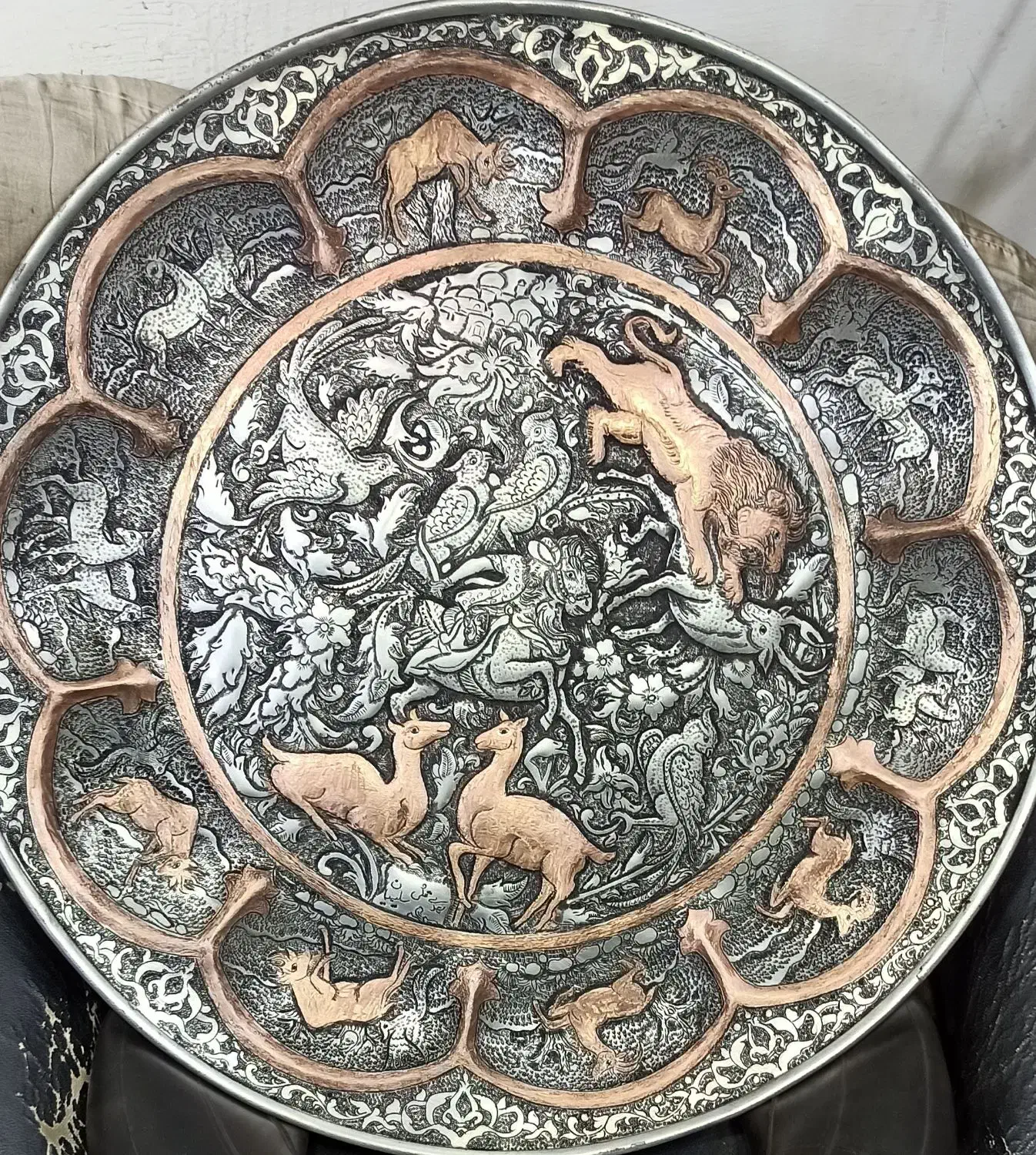 سینی قلم زنی|صنایع دستی و سایر لوازم تزئینی|اصفهان, جاوان|دیوار