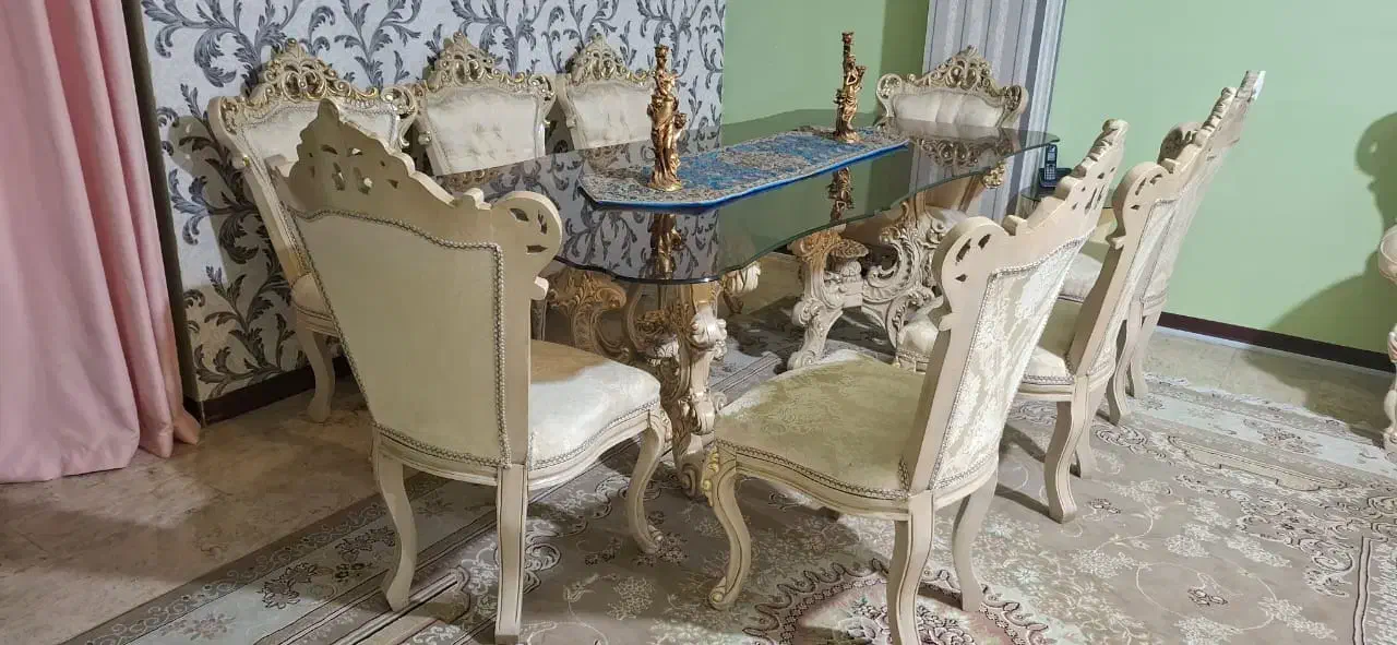 ست مبل سلطنتی ۹ نفره  میز نهار خوری با ۸صندلی|مبلمان خانگی و میز عسلی|تهران, شهرک آزادی|دیوار