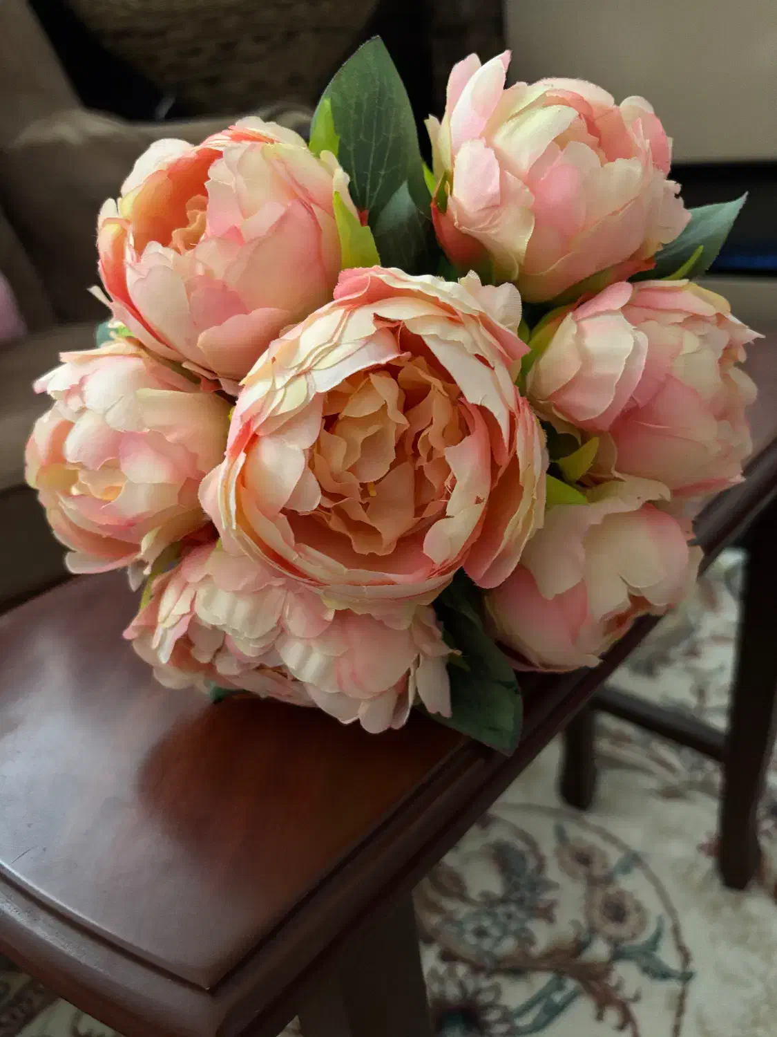 دسته گل وارداتی مصنوعی پیونی|گل مصنوعی|بروجرد, |دیوار