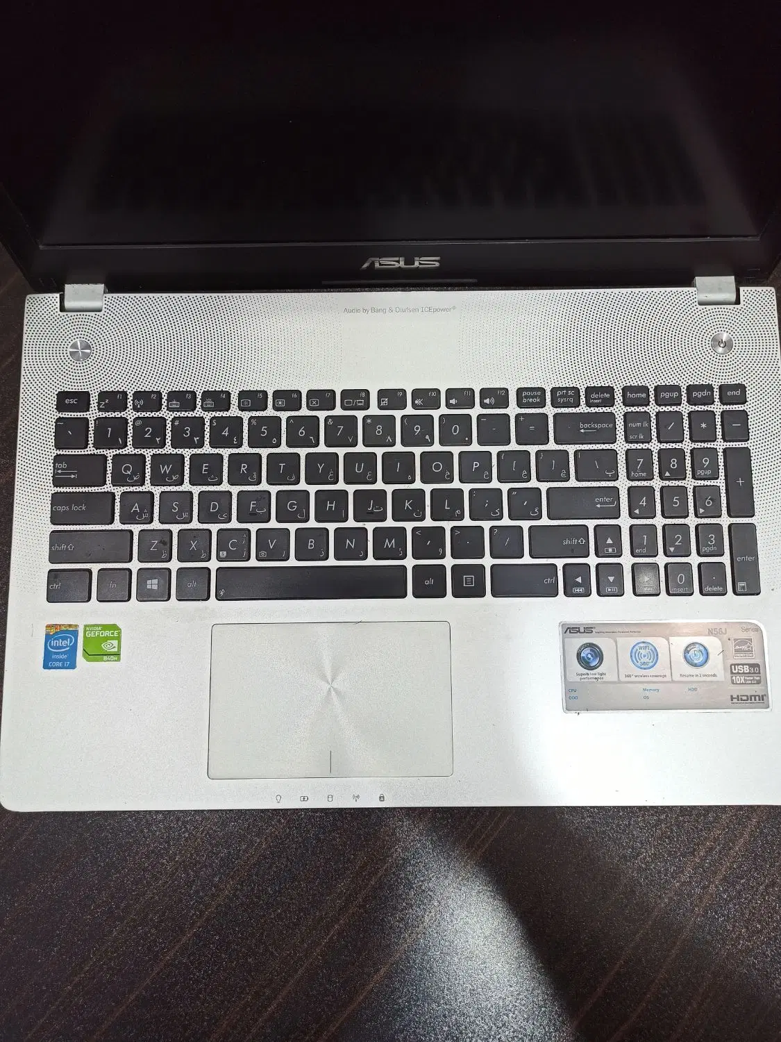 لپتاپ گرافیک۴ کورای۷ کارتن دار باتری آک Asus N56J|رایانه همراه|اهواز, پردیس دو|دیوار