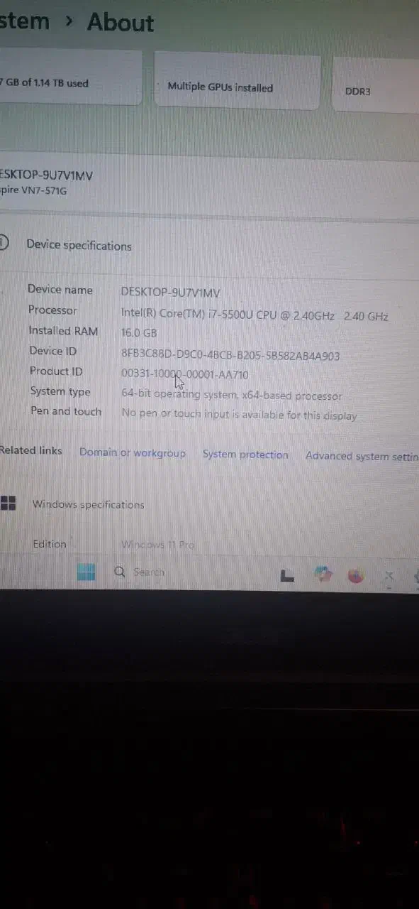 لب تاب  acer nitro v15|رایانه همراه|قزوین, |دیوار