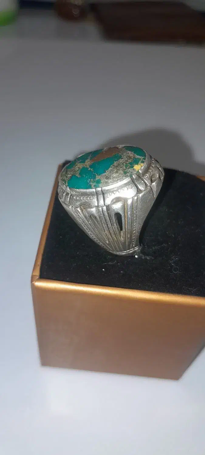 انگشتر فیروزه نقره .و برنجه سنگ سلیمانی|بدلیجات|سقز, |دیوار